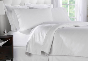 patrician stripe white bed cover