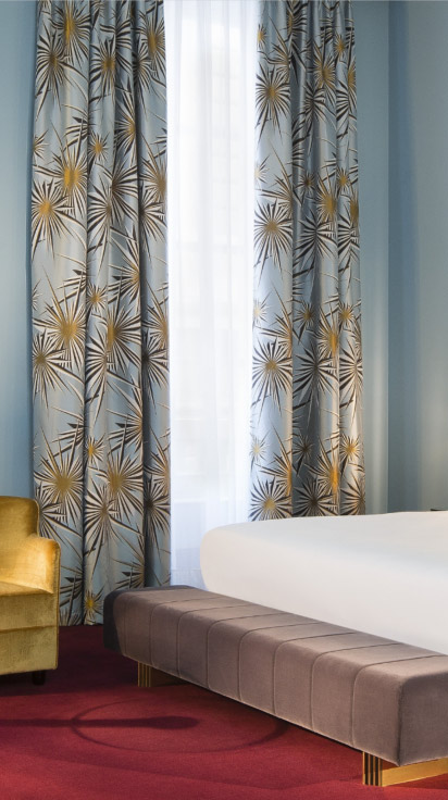 Floral pattern hotel sheer curtains